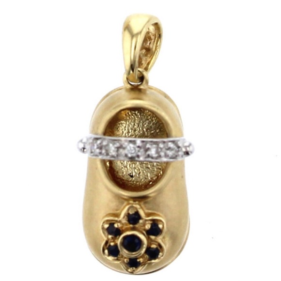 Jewelry - 14Kt Gold Diamond & Colored Stone Shoe Charm